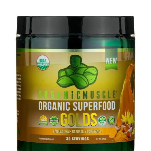Organic Muscle Organic Superfood Golds, Vanilla Chai Flavor - 270 Grams