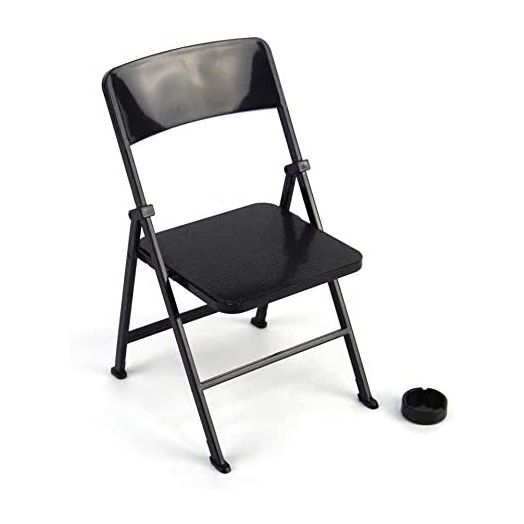 Warmtree 1/6 Scale Black Foldable Chair for 12" Action Figure Accessories Dollhouse Decoration Miniature Furniture