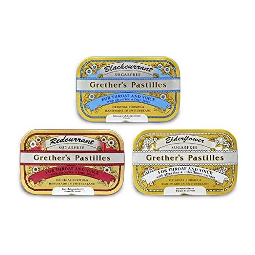 Grether's Sugarfree Pastilles Blackcurrant, Elderflower & Redcurrant Natural Remedy for Dry Mouth Relief - 2.1 oz (Pack of 3)