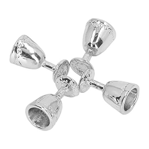 Miniature Wine Goblet Cup, Alloy Charming Exquisite Robust Dollhouse Mini Champagne Cup Simulation 1:12 Dollhouse (4 Silver)