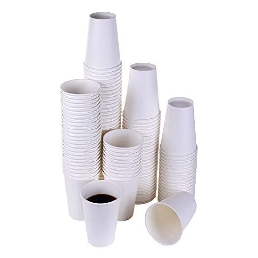 TashiBox White Hot Drink 120 Count, 12 Oz Disposable Paper Coffee Cups
