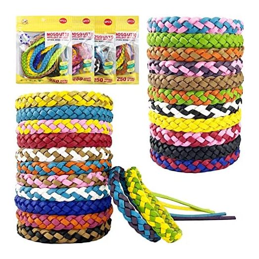 Mosquito Repellent Bracelets 24 Pack, PU Leather Mosquito Repellent Bands, DEET Free Mosquito Wristbands Safe for Adults and Kids Indoor Outdoor Camping Swimming Fishing Traveling
