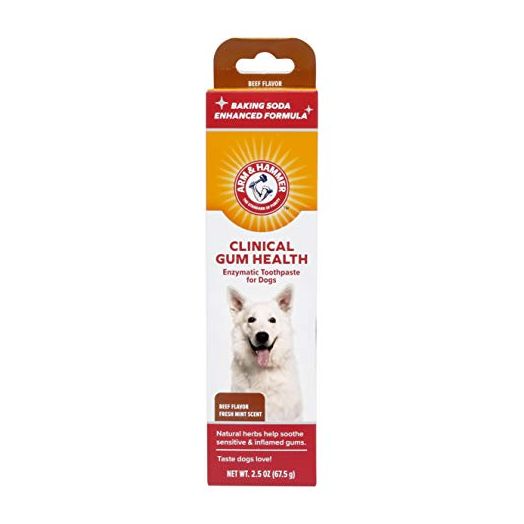 Arm & Hammer for Pets Clinical Care Dental Gum Health Enzymatic Toothpaste for Dogs | Soothes Inflamed Gums | Dog Toothpaste is Safe for All Dogs and Puppies, Beef Flavor, 2.5 Ounces