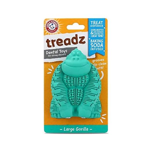 Arm & Hammer for Pets Super Treadz Dental Chew Toy for Dogs, Gator/Gorilla/Blowfish - Best Dental Dog Chew Toy - Durable Dog Dental Chew Toys - for Dogs up to 35 lbs