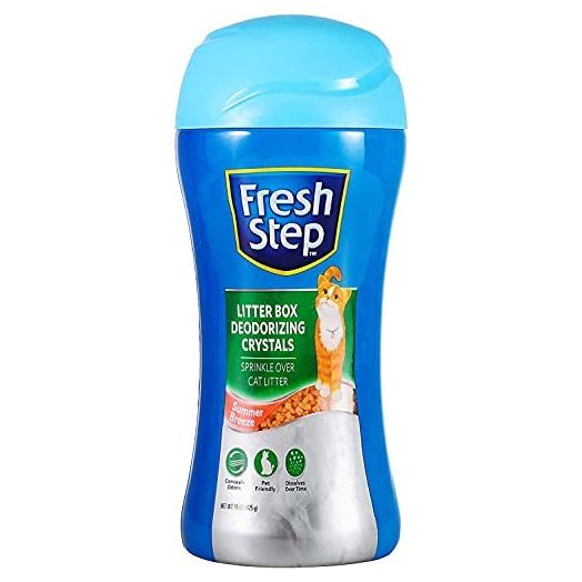 Fresh Step Cat Litter Crystals In Tropical Breeze Scent | Cat Litter Box Deodorizer | Combats Cat Odors and Neutralizes Smells to Keep Your Home Clean, 15 Ounces