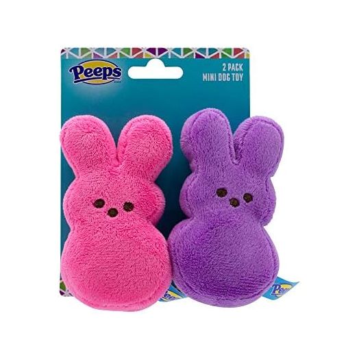 Peeps for Pets Plush Bunny Toys for Dogs, Pink/Purple, Mini/2 Pack | Fun Way to Keep Your Pet Entertained for Hours | Soft, Cute, Cuddly, and Squeaky Dog Toys for Easter or Everyday Use