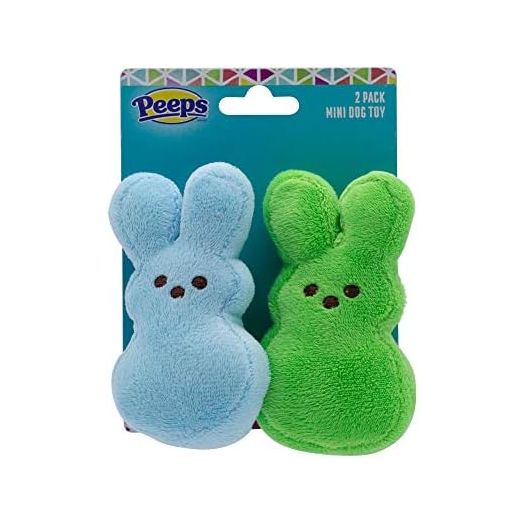 Peeps for Pets Plush Bunny Toys for Dogs, Blue and Green, Mini - 2 Pack | Plush Dog Toys | Fun Way to Keep Your Pet Entertained for Hours | Squeaky Dog Toys for Easter or Everyday Use