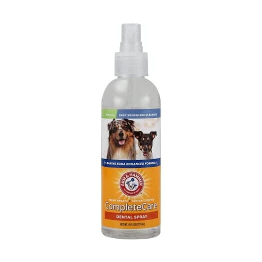 Arm & Hammer Complete Care Dog Dental Spray, 6 Fl Oz | Mint Flavor Dog Dental Spray for Easy Brushless Cleaning | Baking Soda Enhanced Formula for Fresh Breath and Tartar Control