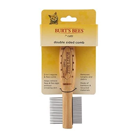 Burt's Bees for Pets 2-in-1 Double Sided Cat Comb | Flea Cat Comb Removes Fleas, Tangles and Matted Fur | Regular Cat Comb Is Ideal for Matted Cat Hair (FF12799)