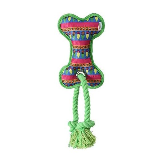 Oxford Bone Squeak Toy for Dogs | Meadow Trolls Squeaky Dog Toy with Rope | Dog Pull Toy, Dog Tug Toy | Canvas Dog Toy from Universal Studios