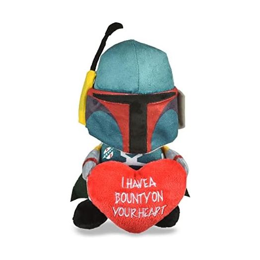 Star Wars Dog Toy Boba Fett Plush Squeaker| 6” Mandalorian Bounty on Your Heart Plush Squeaker Pet Toy | Star Wars Toy for Dogs Boba Fett Stuffed Animal 6 inch