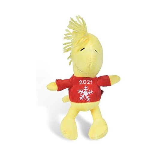 6" Holiday 2021 Woodstock Plush Dog Toy with Squeaker | Red Snoopy Holiday Plush Dog Toy | Small Squeaky Dog Toys - Soft Stuffed Dog Toys Officially Licensed by Peanuts, (FF19106)