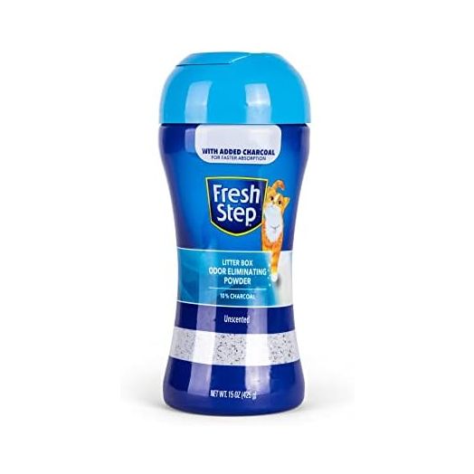 Fresh Step Litter Box Charcoal Odor Eliminating Powder, 15 Ounces Sifting/Pour Cap Unscented | Cat Litter Box Deodorizer Powder | Combats Cat Odors and Neutralizes Smells to Keep Your Home Clean