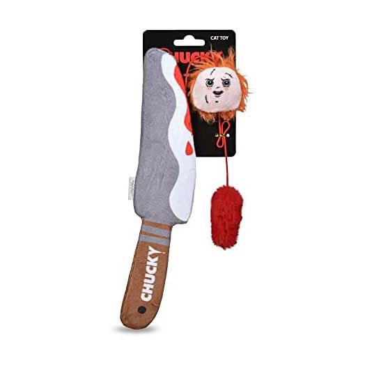 Chucky Halloween Knife Cat Toy, 12 Inch | Interactive Cat Toys, Horror Movie Toys for Cats, Teaser Cat Toy | Official Cat Toy Product of Universal Chucky
