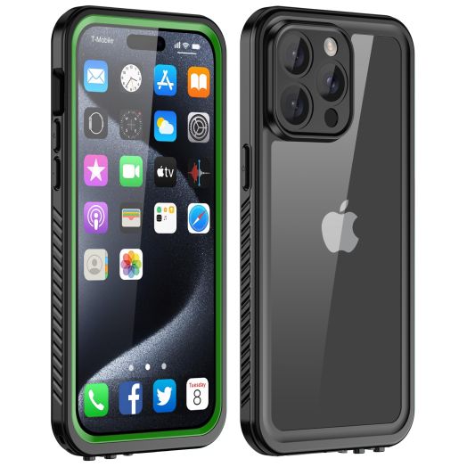 Designed for iPhone 15 Pro Max Case Waterproof, [Shockproof] [Dustproof] [Built-in Screen Protector] Phone Case for iPhone 15 Pro Max, Full Protective Case for iPhone 15 Pro Max 6.7”-Green
