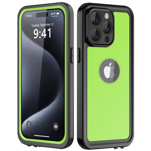 for iPhone 15 Pro Max Waterproof Case,Waterproof Shockproof IP68 Full-Body Sturdy Case Built-in Screen Protector, Durable Underwater for Full Sealed iPhone 15 Pro Max Cover (Green)