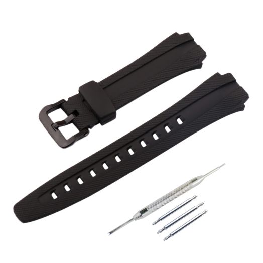 17MM Men's Resin watch strap compatible with Casio EDIFICE series AQ-160W AQ-161W AQ-163W Outdoor Sports Rubber watch band Women's wristband Buckle