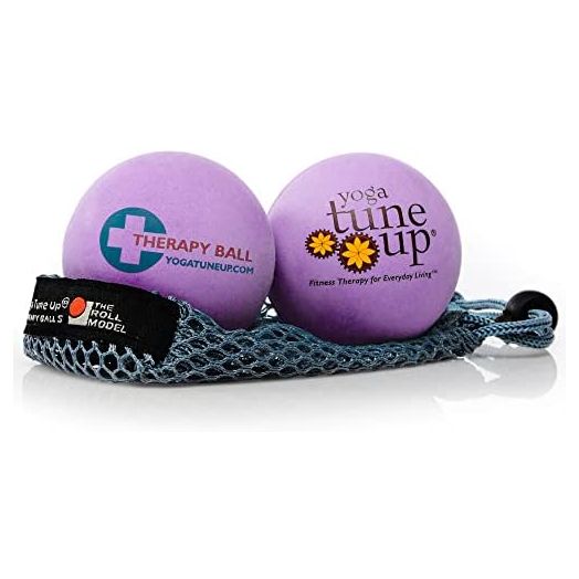 Yoga Tune Up® Therapy Balls in Tote by Tune Up Fitness - Massage Balls for Trigger Point, Pressure Point & Myofascial Release - Use as Single or Peanut Ball for Pain Relief & Relaxation (Deep Purple)