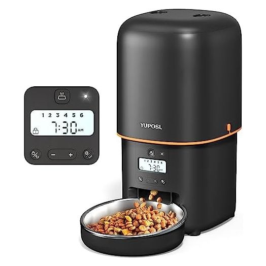 Automatic Cat Feeders - 2L/4L Cat Food Dispenser Easy to Use, Timed Automatic Pet Feeder with Over 180-day Battery Life, 1-6 Meals Dry Food Programmable Portion Control Also for Dogs