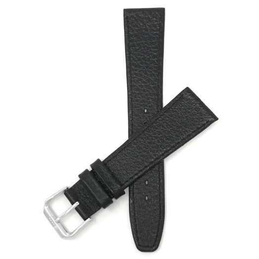 Bandini Extra Long (XL) 14mm Womens Italian Leather Watch Band Strap - Black - Buffalo Pattern - Slim