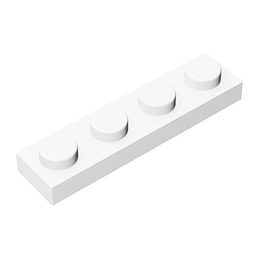 Classic Building Plate 1x4,100 Piece, Compatible with Lego Parts and Pieces 3710, Creative Play Set - 100% Compatible with Lego and All Major Brick Brands(Colour:White)