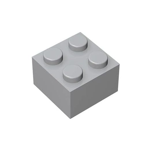 Classic Building Bricks 2 x 2 100 Piece, Creative Play Set - 100% Compatible with and All Major Brick Brands 3003(Colour:Light Gray)