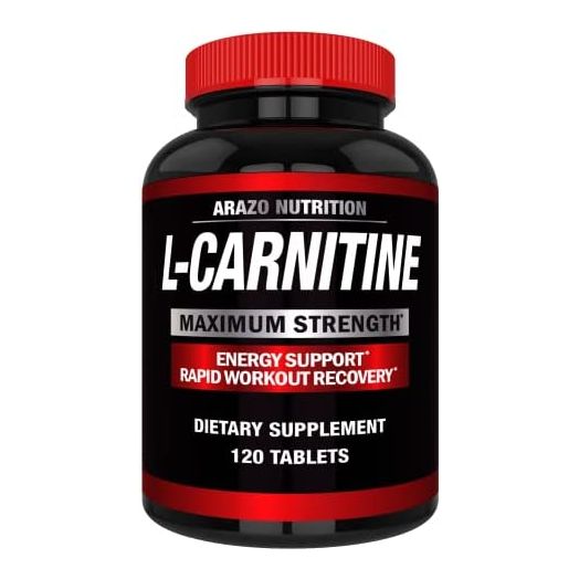 Arazo Nutrition Super Strength L-Carnitine 1000mg Servings Plus Calcium for Boosted Metabolism and Improved Muscle Gain