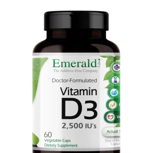 Emerald Vitamin D3 2,500 IU's - 60 Vegetable Capsules