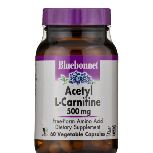 Bluebonnet Nutrition Acectyl L-Carnitine 500 mg - 60 Vegetable Capsules