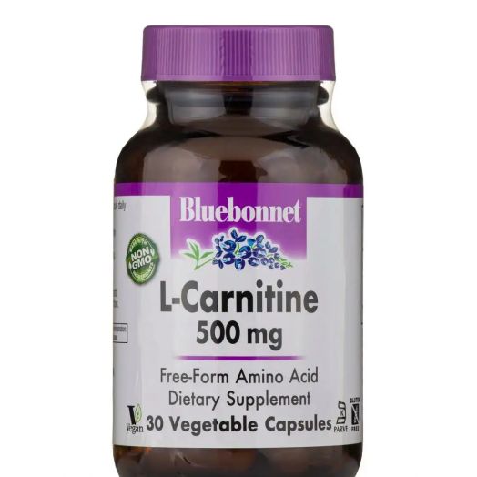 Bluebonnet Nutrition L-Carnitine 500 mg - 30 Vegetable Capsules