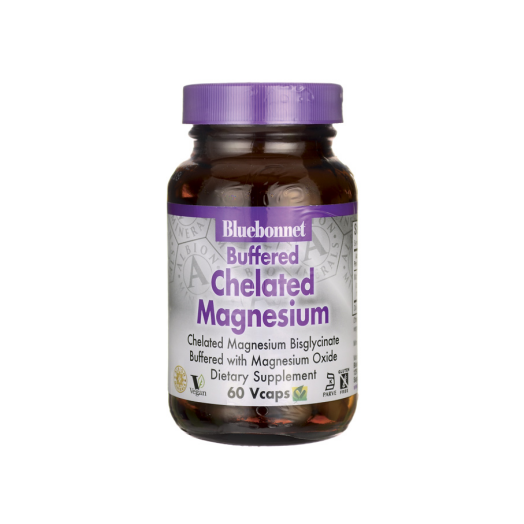 Bluebonnet Albion Buffered Chelated Magnesium 200 Mg, 60 Ct