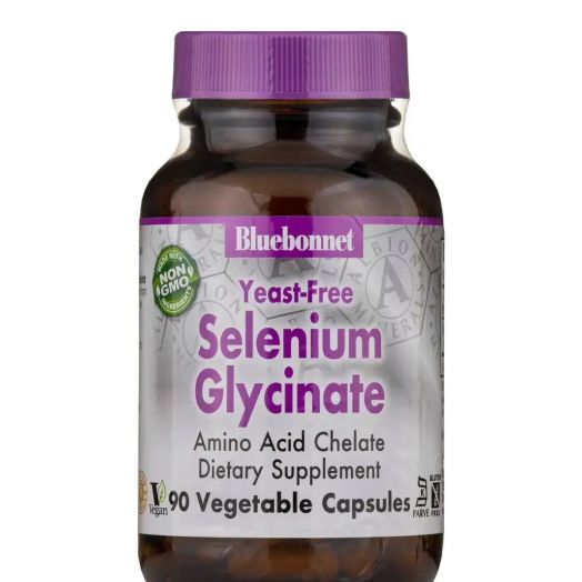 Bluebonnet Nutrition Yeast-Free Selenium Glycinate - 90 Vegetable Capsules