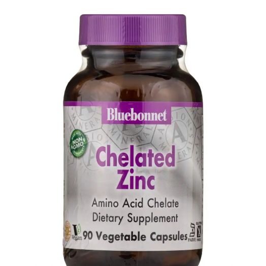 Bluebonnet Nutrition Chelated Zinc - 90 Vegetable Capsules