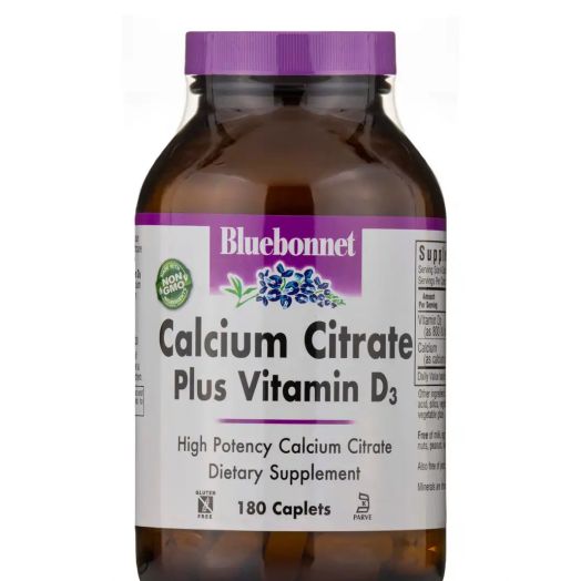 Bluebonnet Nutrition Calcium Citrate Plus Vitamin D3 - 180 Caplets