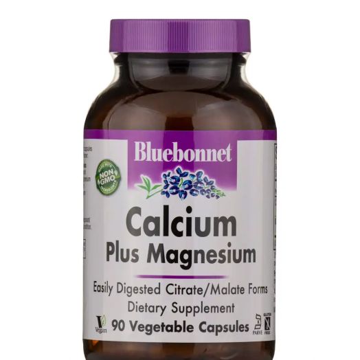 Bluebonnet Nutrition Calcium Plus Magnesium - 90 Vegetable Capsules