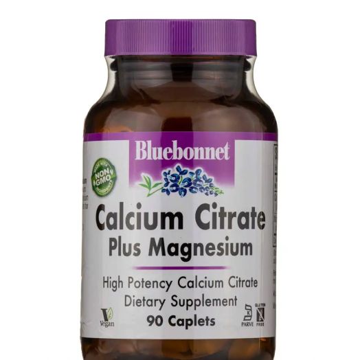 Bluebonnet Nutrition Calcium Citrate Plus Magnesium - 90 Caplets