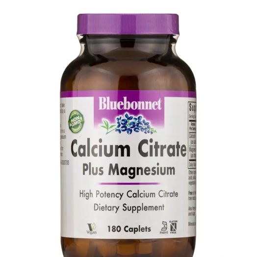 Bluebonnet Nutrition Calcium Citrate Plus Magnesium - 180 Caplets