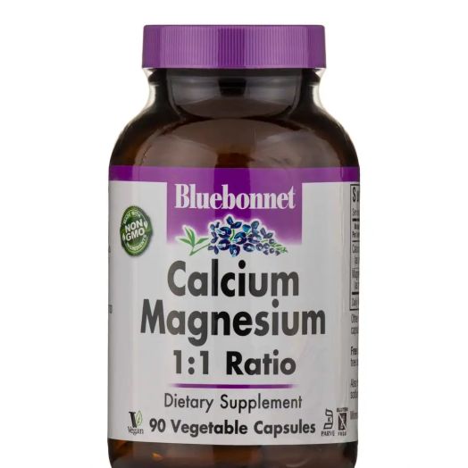 Bluebonnet Nutrition Calcium Magnesium 1:1 Ratio - 90 Vegetable Capsules