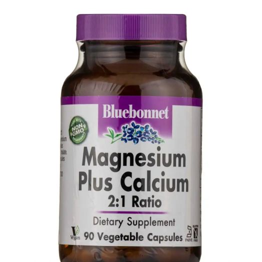 Bluebonnet Nutrition Magnesium Plus Calcium 2:1 Ratio - 90 Vegetable Capsules