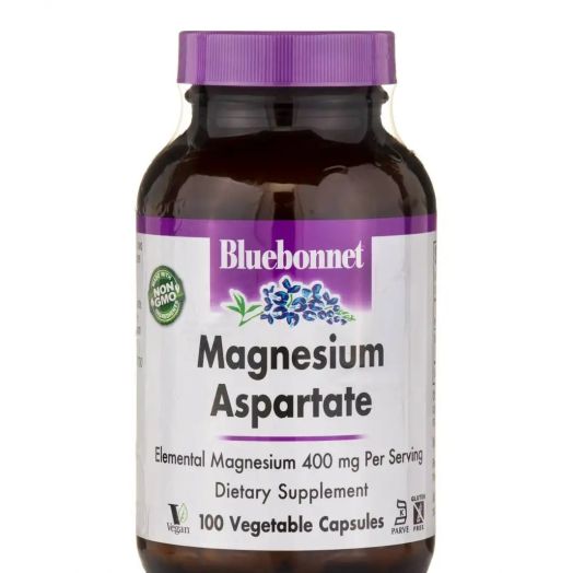 Bluebonnet Nutrition Magnesium Aspartate 400 mg - 100 Vegetable Capsules