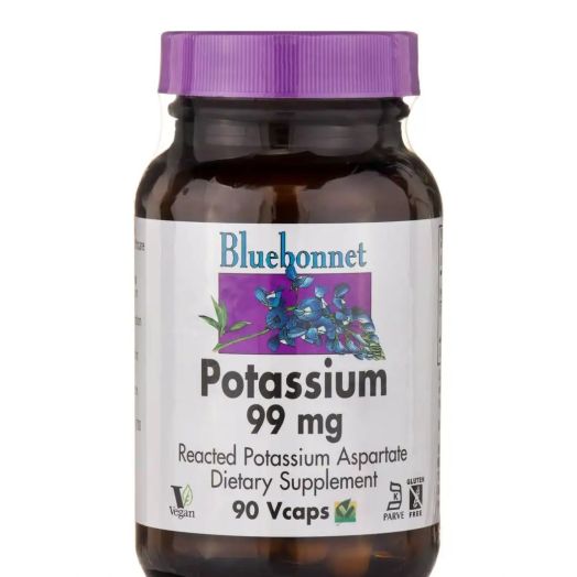 Bluebonnet Nutrition Potassium 99 mg - 90 Vegetable Capsules