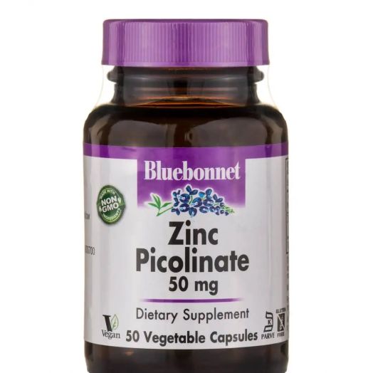 Bluebonnet Nutrition Zinc Picolinate 50 mg - 50 Vegetable Capsules