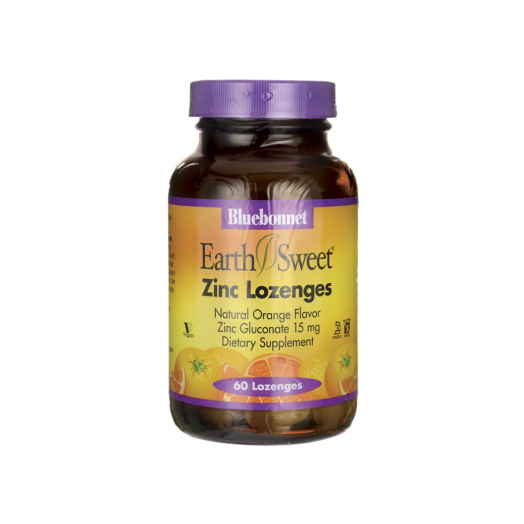 Bluebonnet Earth Sweet Chewables Zinc 15 Mg Lozenges, Orange, 60 Ct