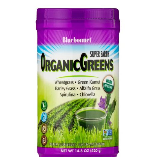 Bluebonnet Nutrition Super Earth Organic Greens Powder - 14.8 oz (420 Grams)