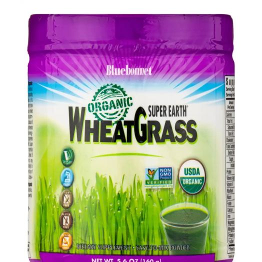 Bluebonnet Nutrition Super Earth Organic Wheat Grass Powder - 5.6 oz (160 Grams)