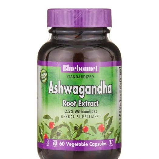 Bluebonnet Nutrition Ashwagandha Root Extract - 60 Vegetable Capsules
