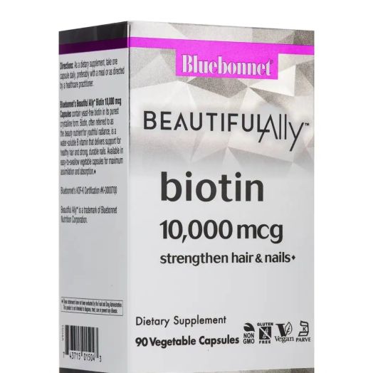 Bluebonnet Nutrition Beautiful Ally Biotin 10,000 mcg - 90 Vegetable Capsules