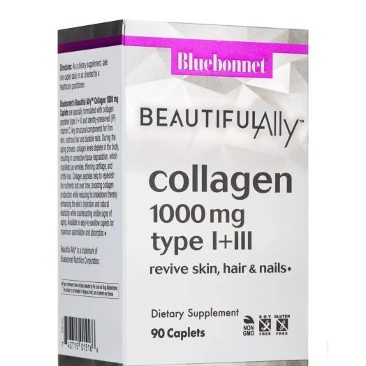 Bluebonnet Nutrition Beautiful Ally Collagen 1,000 mg Type I & III - 90 Caplets