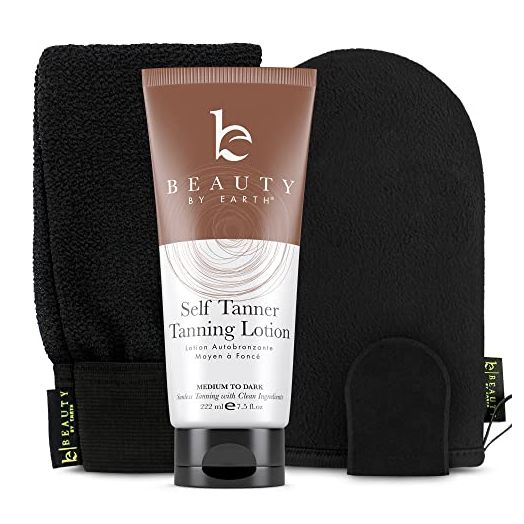 Self Tanner Tanning Lotion & Self Tanning Mitt - Medium to Dark Self Tan Sunless Tanner for a Natural Looking Fake Tan, Tanning Lotion Self Tanner, Self Tanning Lotion, Self Tanners Best Sellers