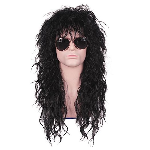 ColorGround Long Curly 80s Men Fashion Smart Rocker Style Wig